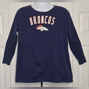 Denver Broncos NFL by Fanatics Long Sleeve Women's T-Shirt - Navy Blue - Large